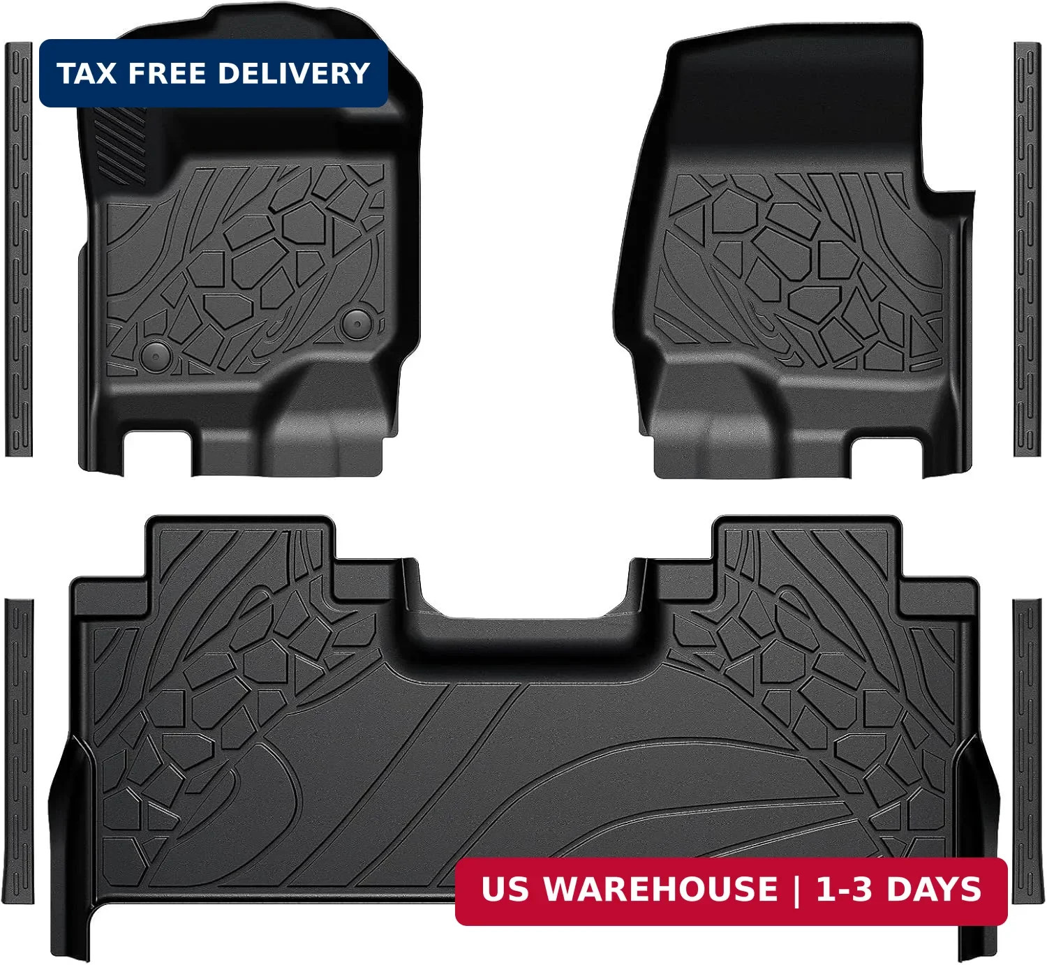 Floor Mats for 2017-2025 2026 Ford F250 F350 F450 F550 Crew Cab Bucket Seat & Re