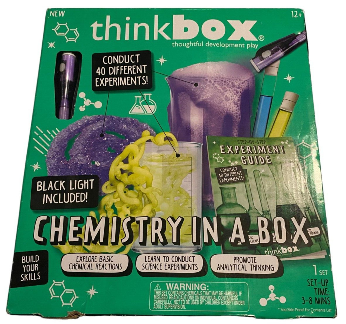 Chemistry in a Box Thinkbox 40 Experiments Kids Toy Opened/Damaged Box