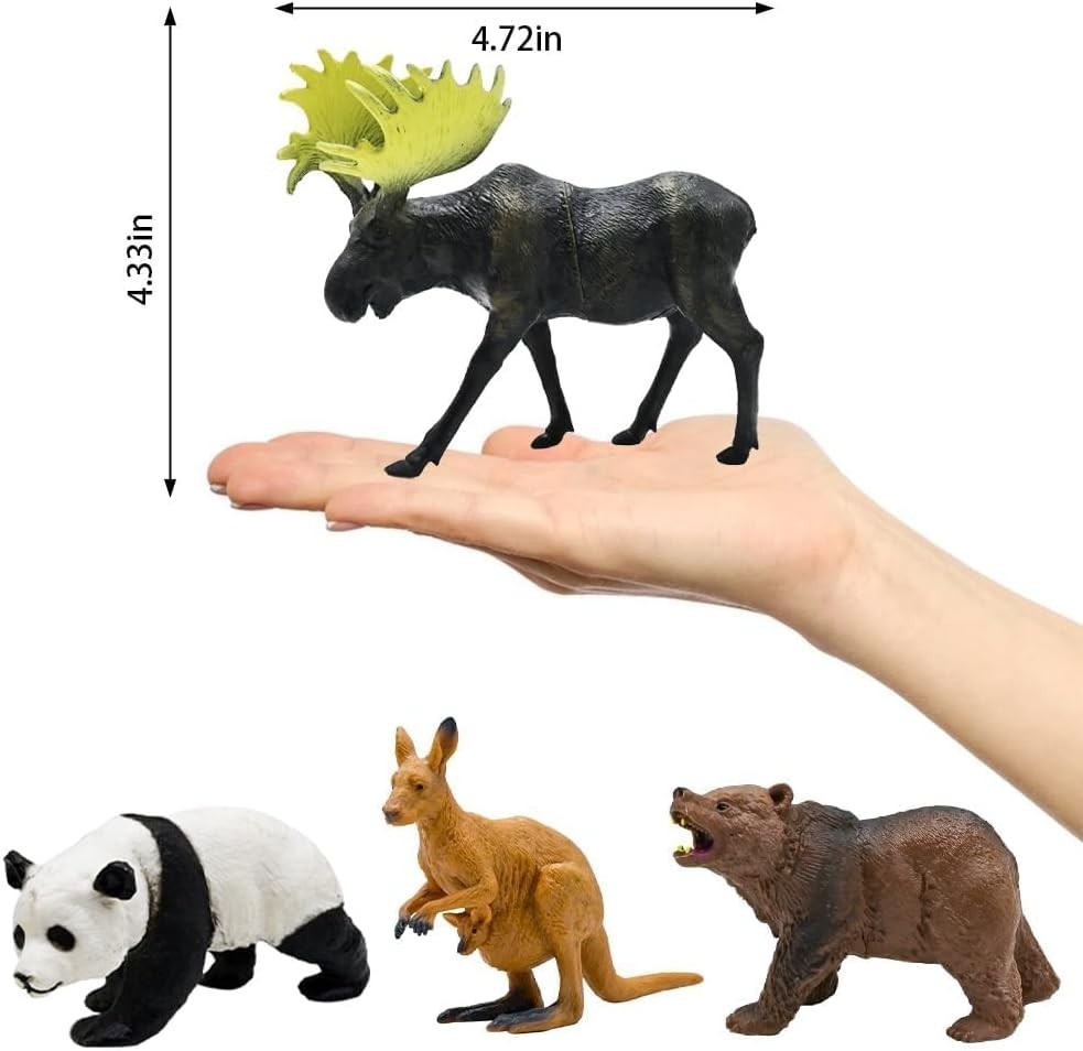 Safari Animals Figures Toys, Realistic Wild Zoo Animal Figurines, Plastic Afr…