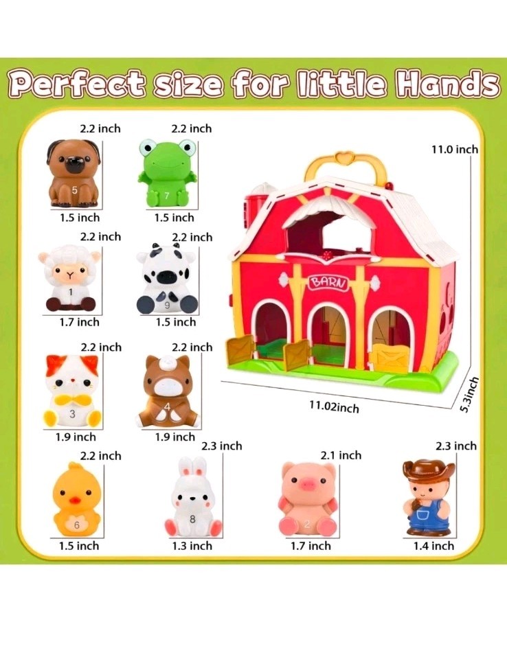 Big Red Barn Farm, 9 Animals, designed for toddlers aged 1 and up InteractiveToy