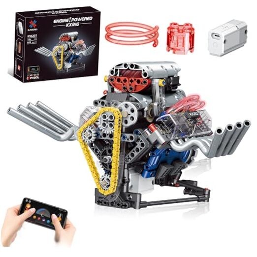 V8 Engine Building Set,Build Your Own Mini Engine That Works, Physical Science
